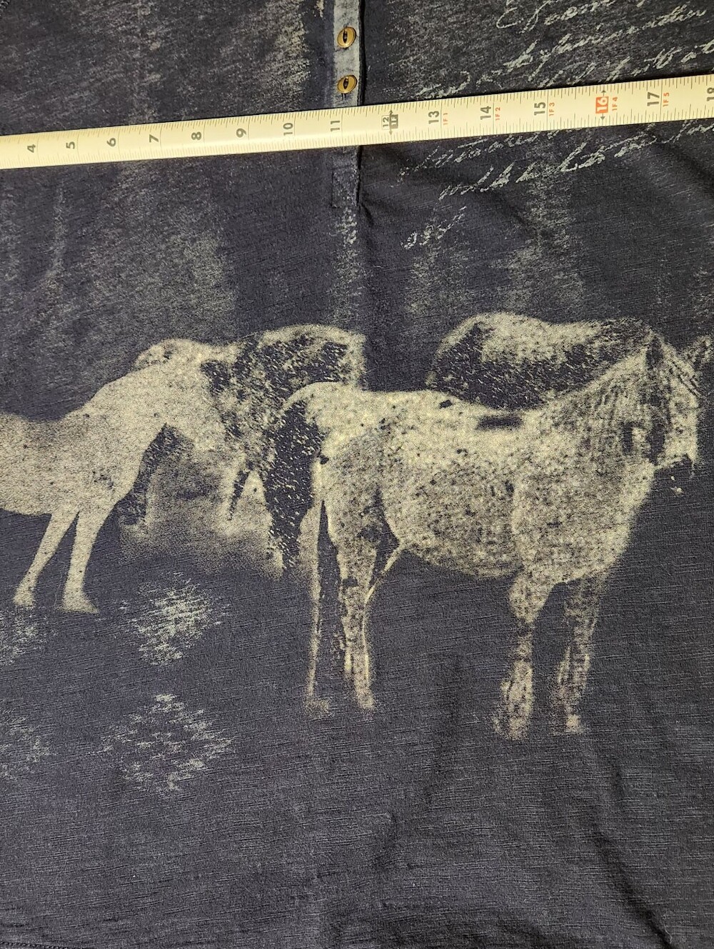 VTG Lauren Jeans Co Ralph Lauren Horse Graphic Henley Top 2X Equestrian Navy - Picture 6 of 12